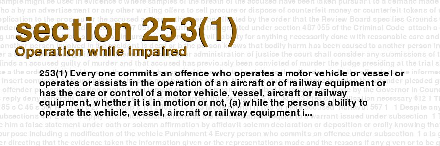 Operation while impaired